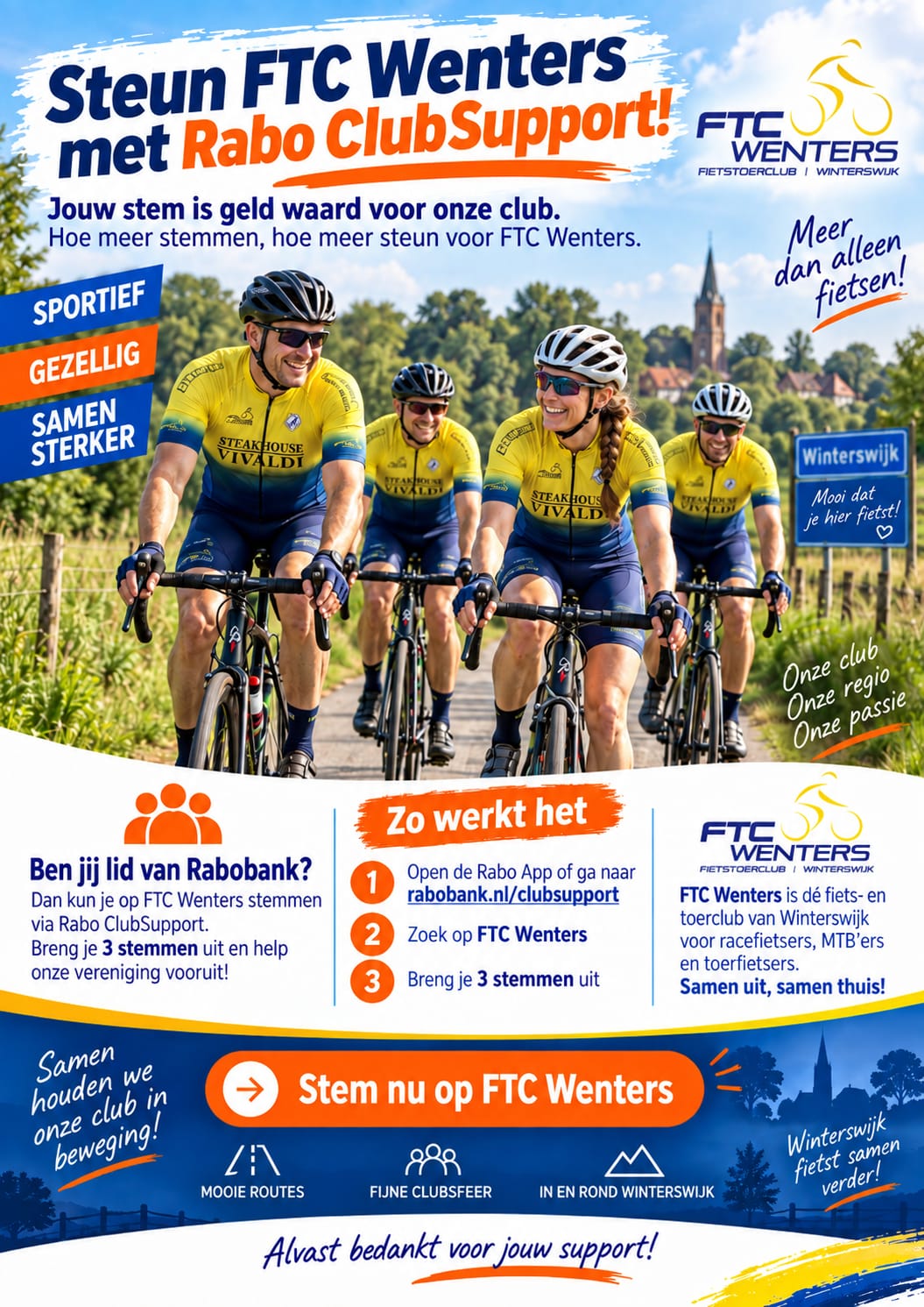 Steun FTC Wenters met Rabo ClubSupport